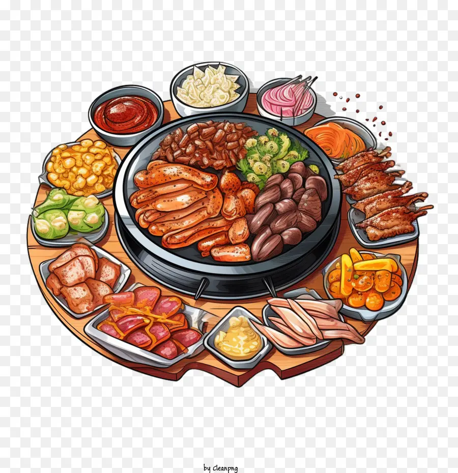 Doodle Korean Food，อาหารเกาหลี PNG