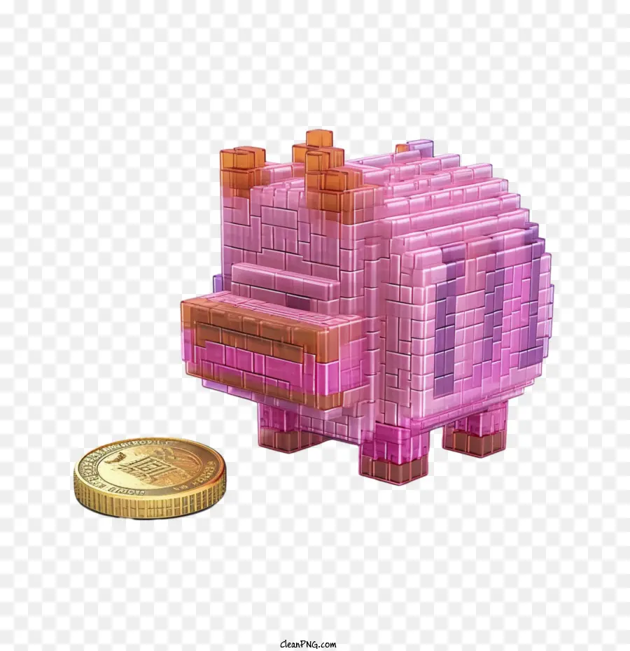 ธนาคารหมู，Pixel Piggy Bank PNG