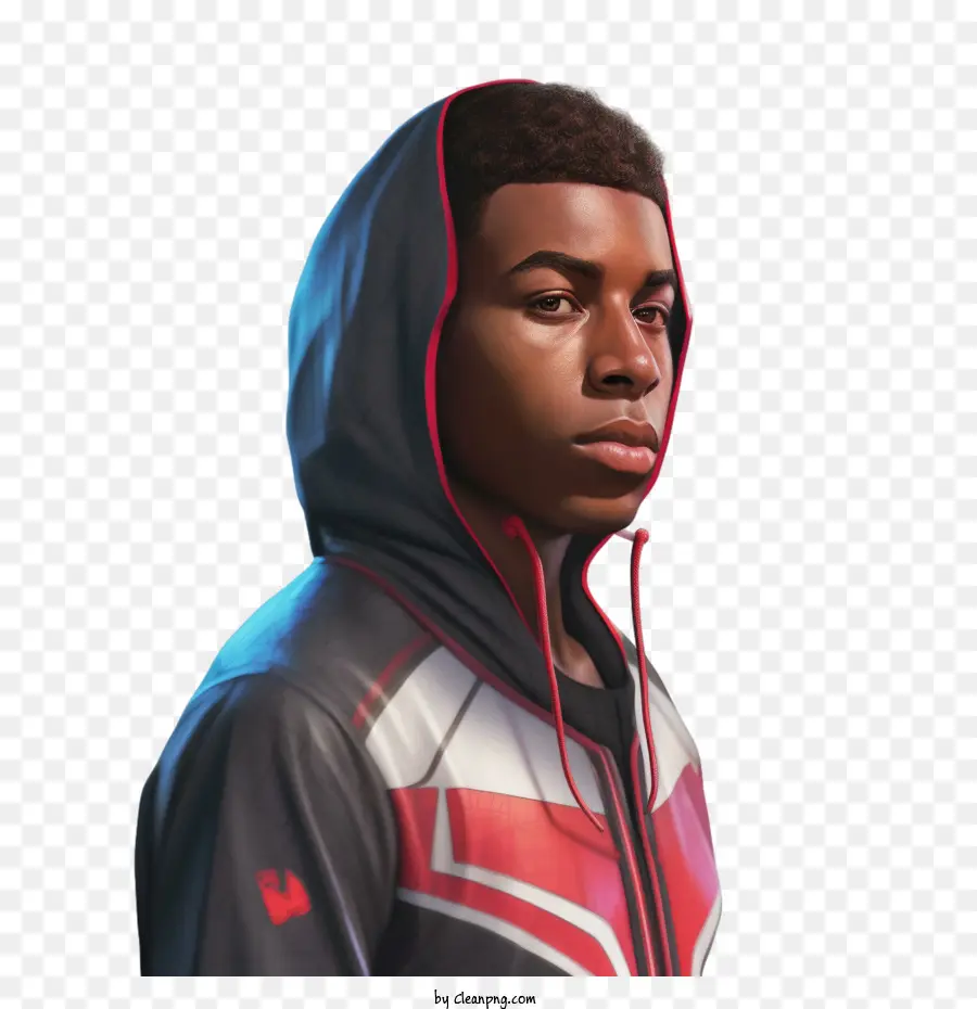 Miles Morales，เด็กชายในเสื้อฮู้ด PNG