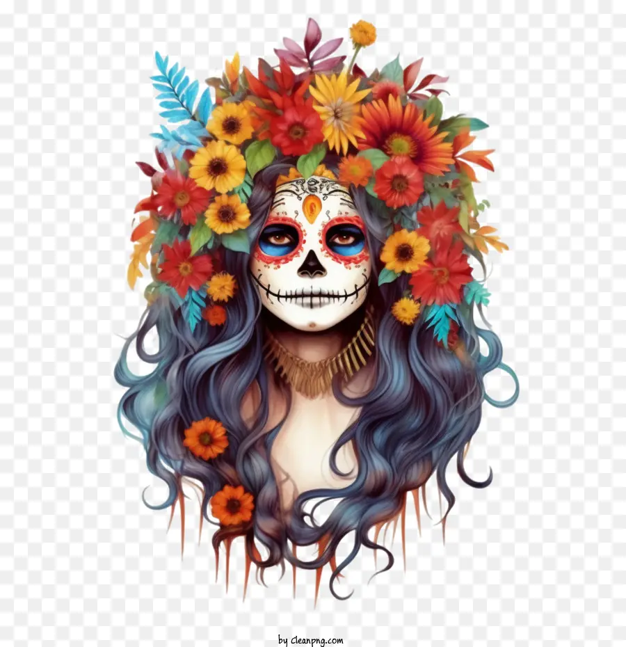 Skelita Calaveras，กะโหลกศีรษะ PNG