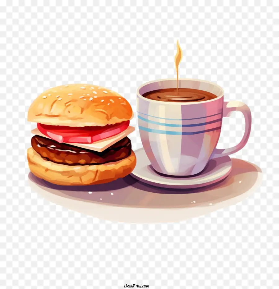 แฮมเบอร์เกอร์，เบอร์เกอร์และกาแฟ PNG