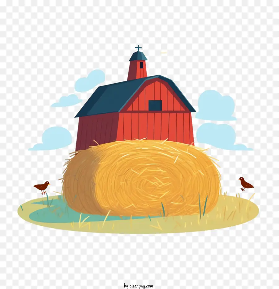 กองหญ้า，Red Barn และ Haystack PNG