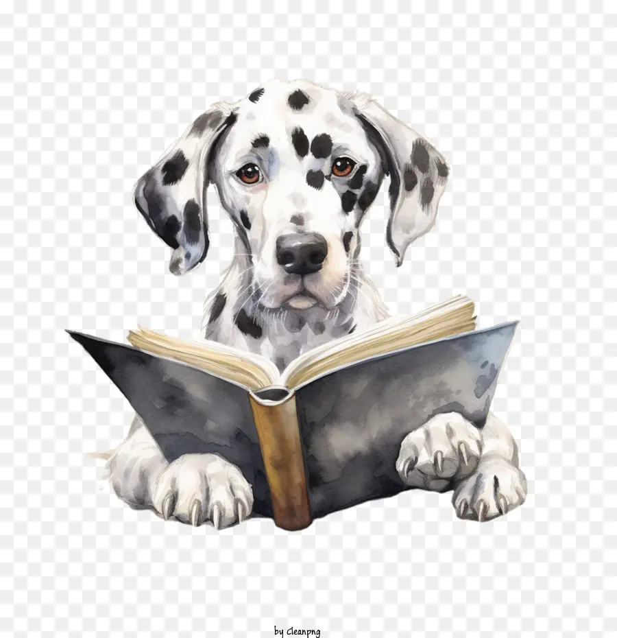 หนังสืออ่านหนังสือสุนัข，Dalmatian Reading Book PNG