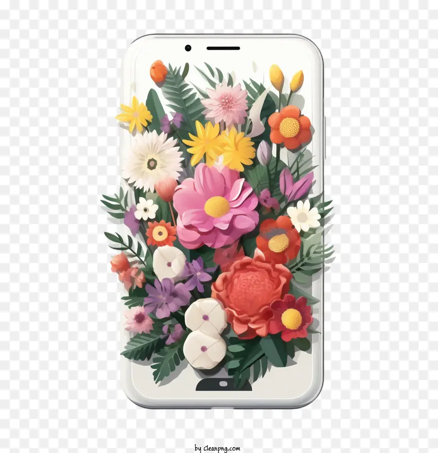 \n Smartphone，ดอกไม้ช่อดอกไม้ PNG