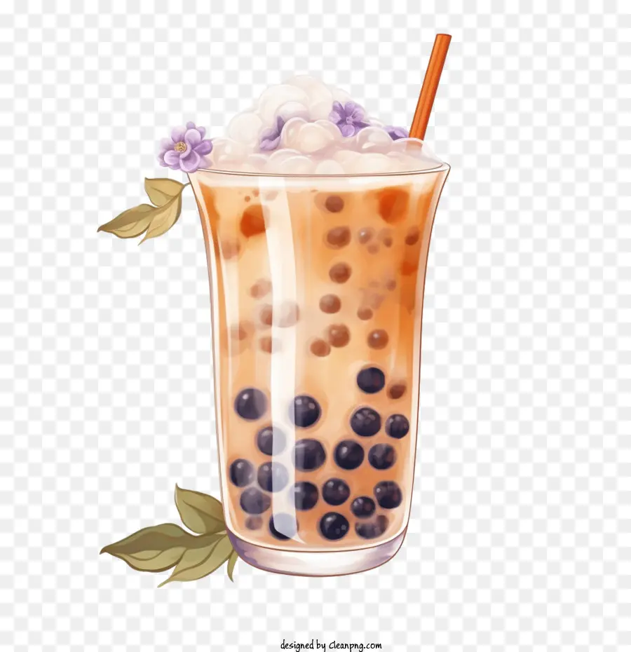 ฟองนมชา，น้ำมะนาว PNG