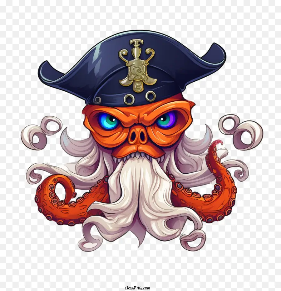 ปลาหมึกยักษ์，Octopus Pirate PNG