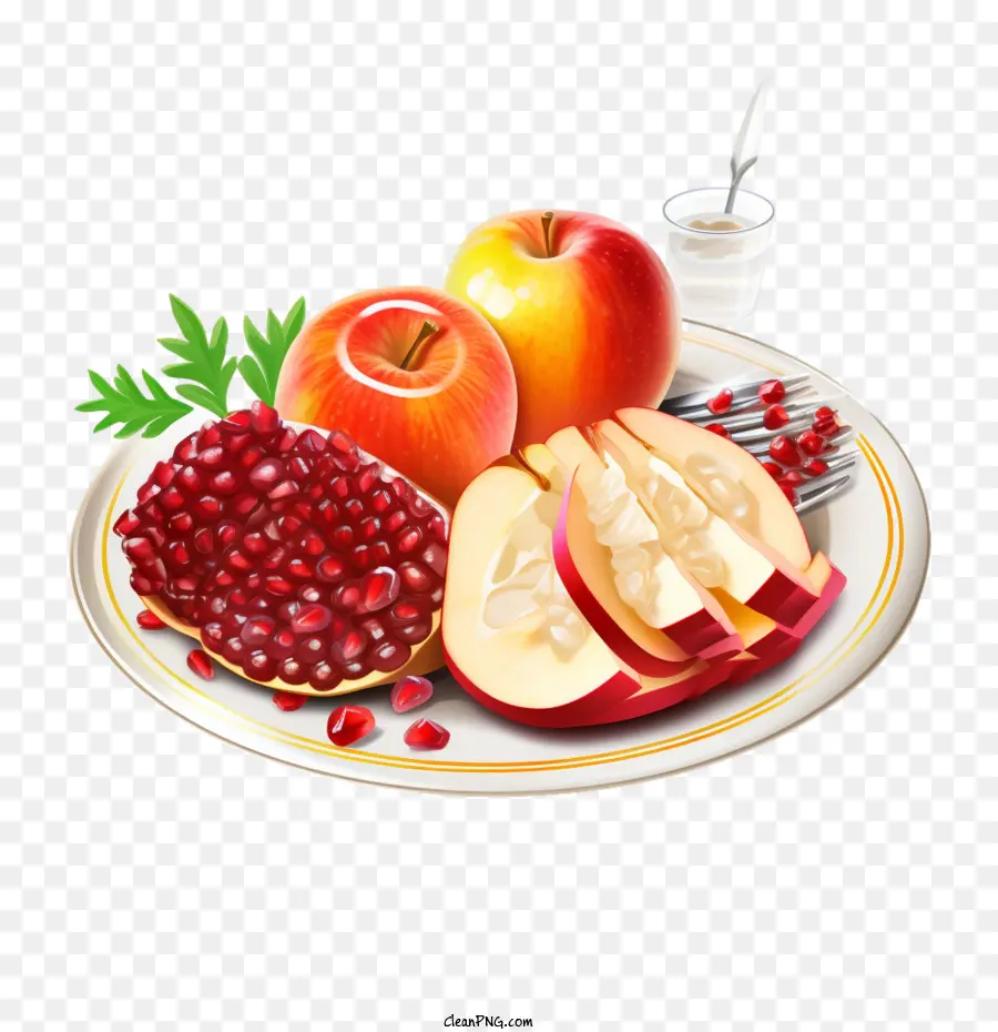 Rosh Hashanah，แผ่นผลไม้ PNG