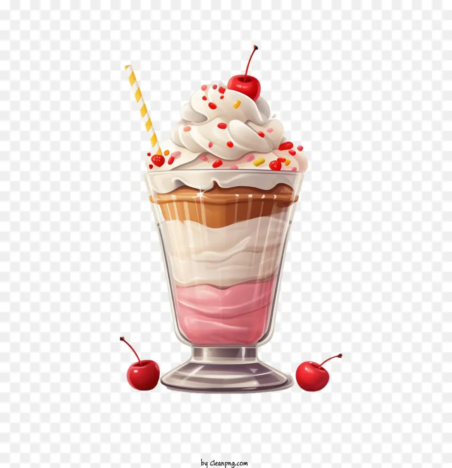 มิลค์เชค，ไอศกรีม Sundae PNG