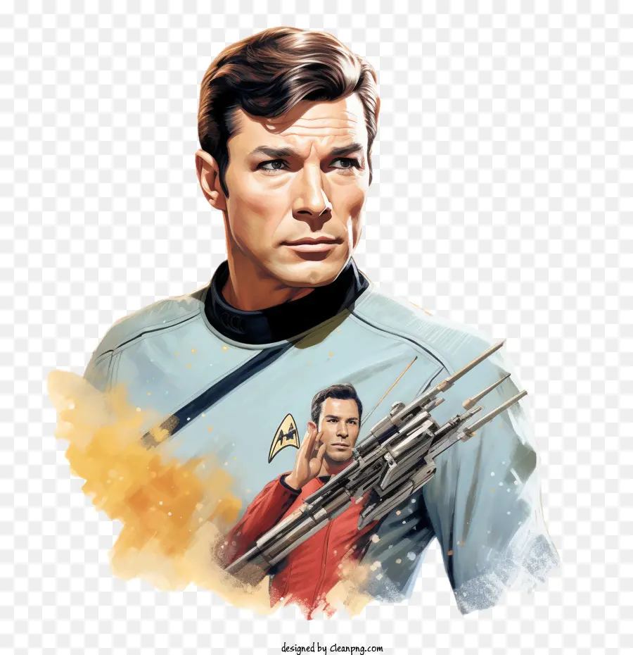 Man In Star Trek Uniform，โทรทัศน์ PNG