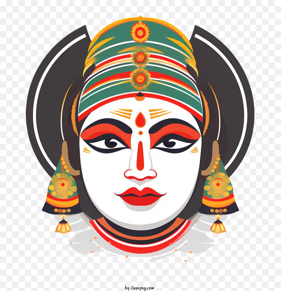 Onam Kathakali，ใบหน้าดั้งเดิม PNG