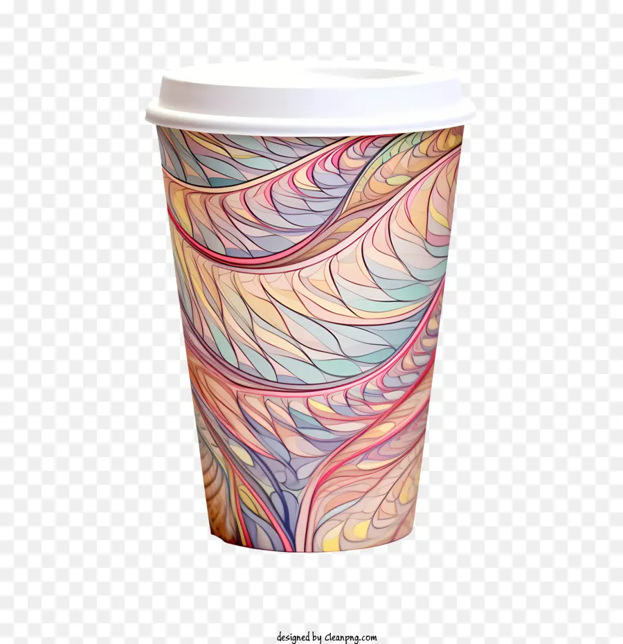 ถ้วยกระดาษ，ถ้วยกาแฟสีสันสดใส PNG