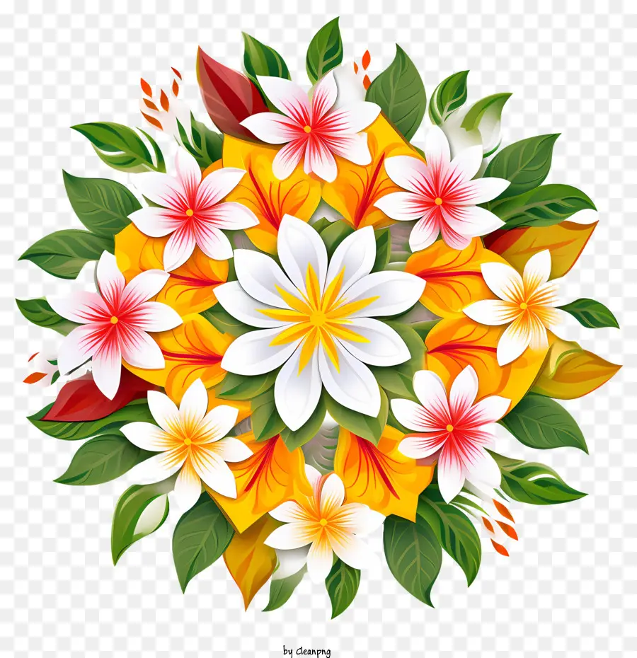 ชื่อคือ Floral Rangoli，สอนจัดดอกไม้เด็กๆเขาออกแบบ PNG