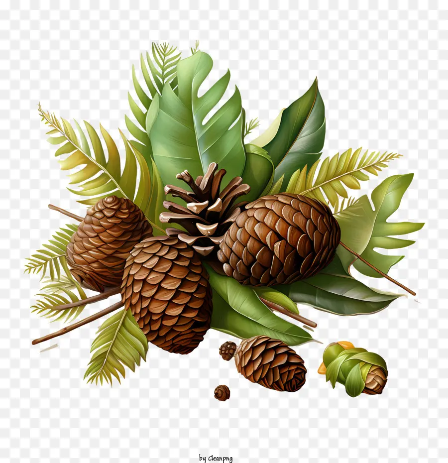 Pinecone，ใบ PNG
