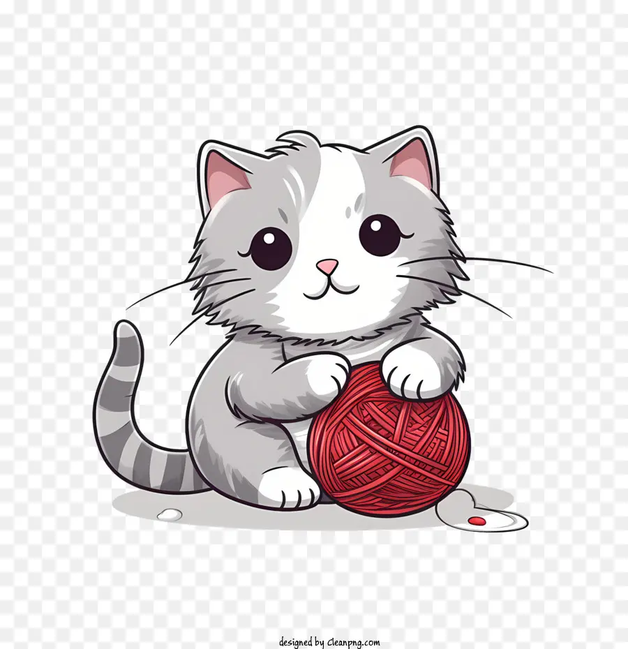 แมวเล่นลูกบอลเส้นด้าย，แมว PNG