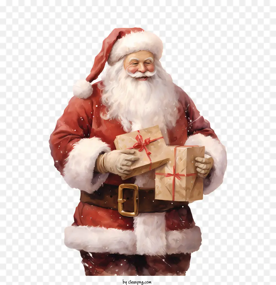 ซานต้าและของขวัญ，ซานต้าคลอส PNG