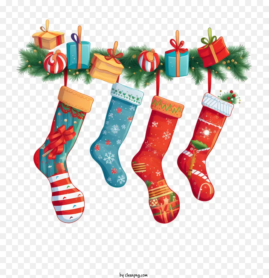 คริสมาสต์ถุงเท้า，ซานต้าบรองเท้า PNG