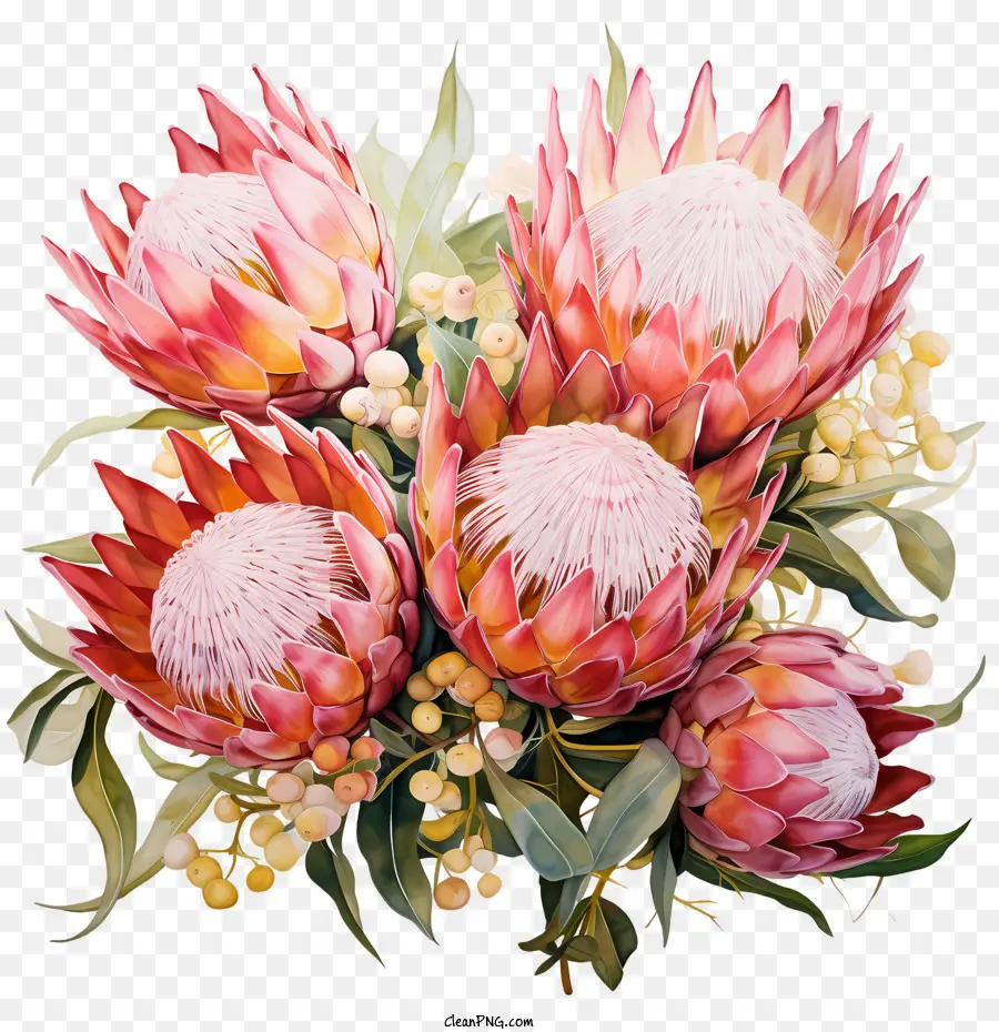 ดอกไม้ Protea，เบ่งบาน PNG