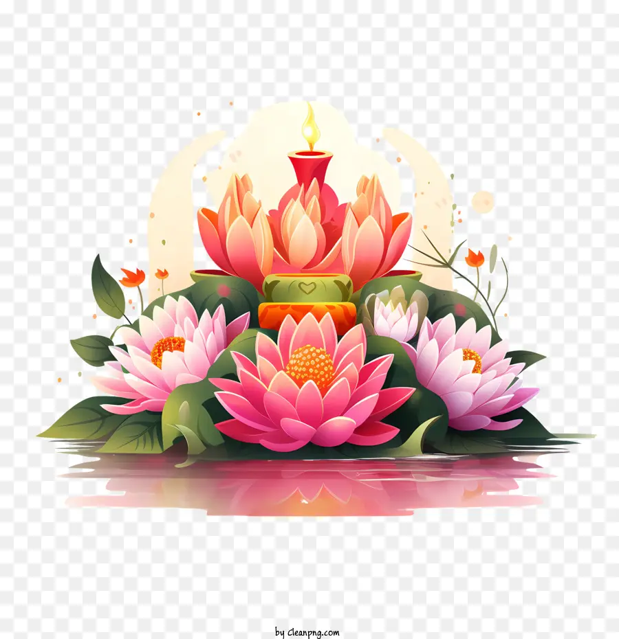 Loy Krathong，ดอกบัว PNG