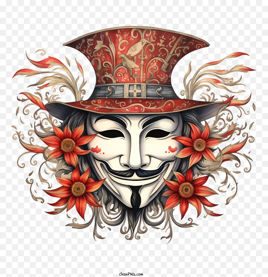 Guy Fawkes Day，หน้ากากตกแต่ง PNG