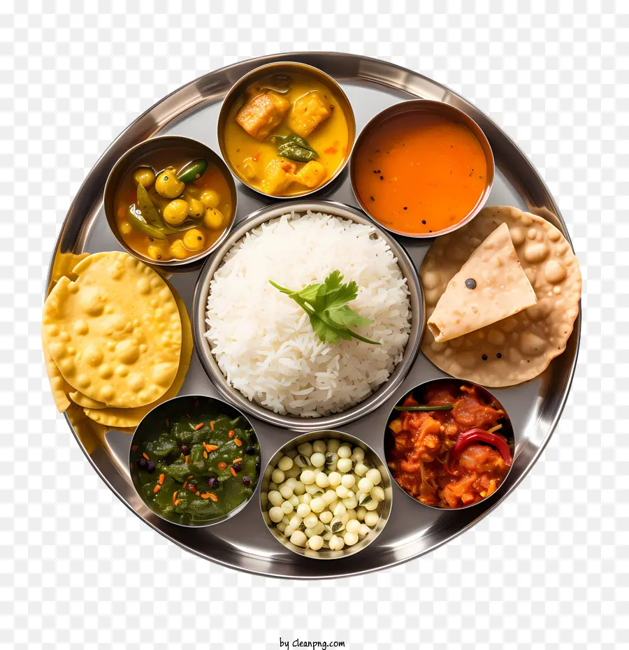 อาหารอินเดียแบบดั้งเดิม Thali，Thali อินเดีย PNG