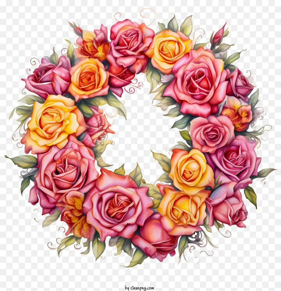 โรส Wreath，บดอกกุหลาบสีชมพู PNG