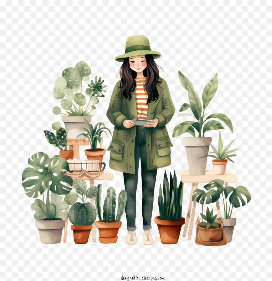 วันชื่นชม Houseplant，ผู้หญิง PNG