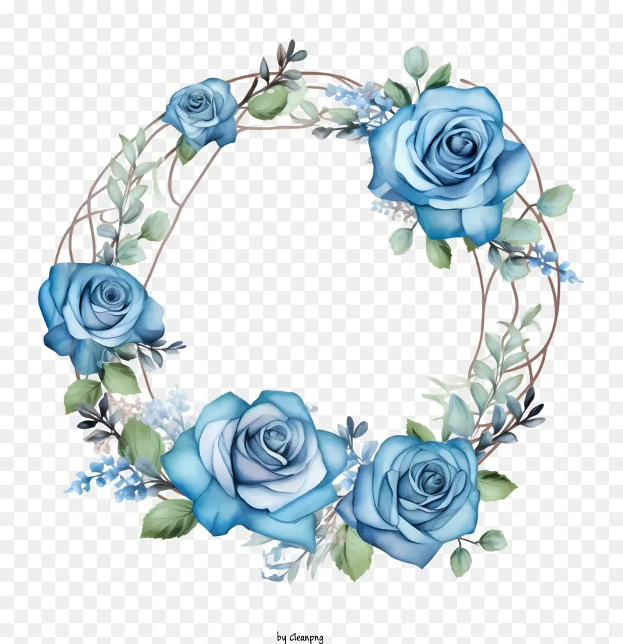 โรส Wreath，สีน้ำเงินดอกกุหลาบ PNG