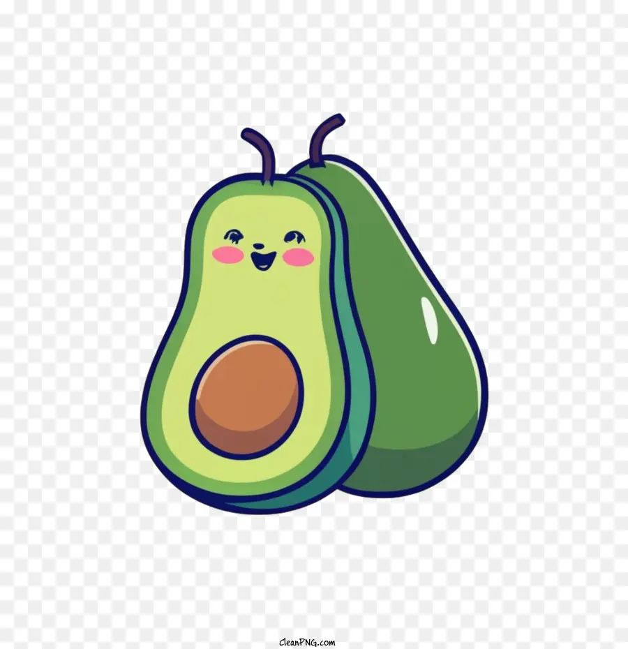 คา，น่ารัก Avocado PNG