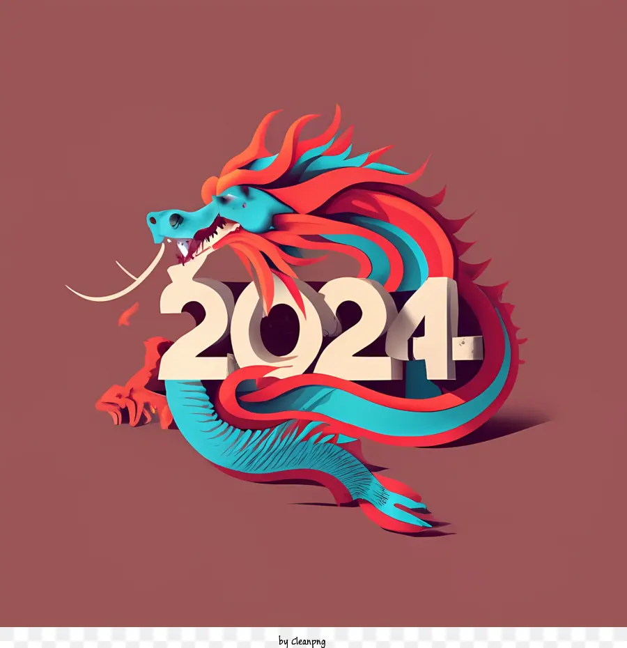 2024 สวัสดีปีใหม่，2024 มังกร PNG