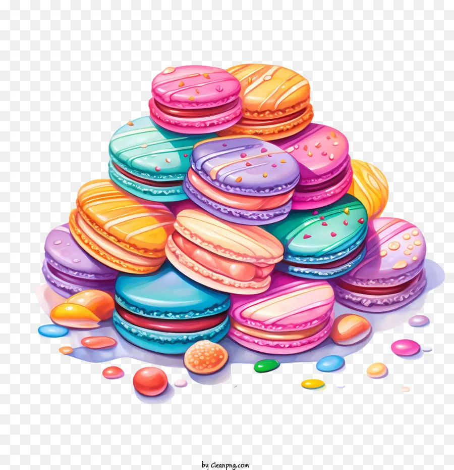 วันคารูน，Macarons สีสันสดใส PNG