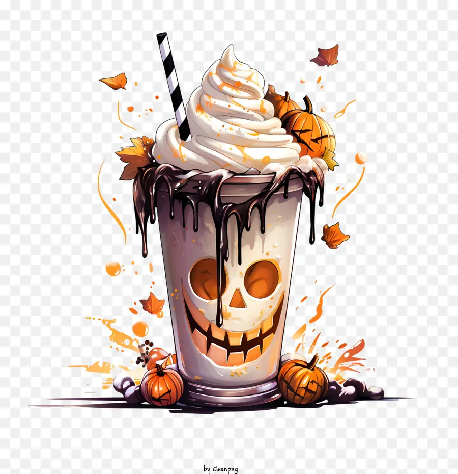 Halloween Milkshake，เครื่องดื่มฮาโลวีน PNG