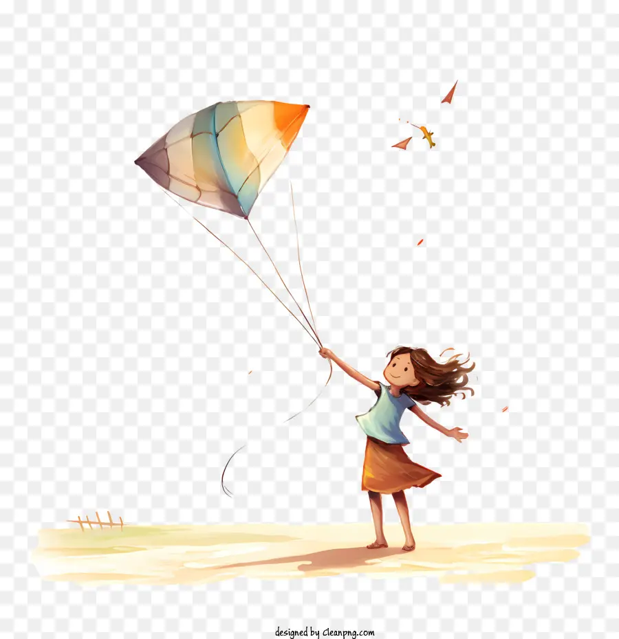 Kite Flying Day，หญิงสาวกับว่าว PNG