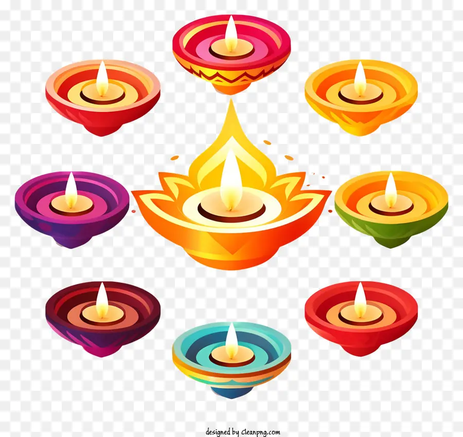 เทียน Diwali，ภาพประกอบสี PNG