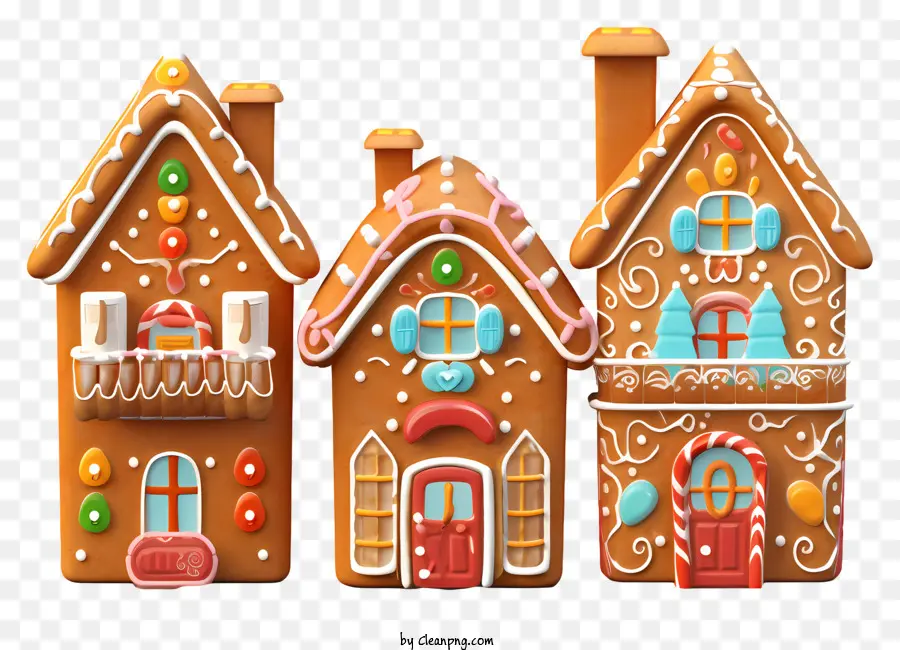 Gingerbread บ้าน，สีขาวหลังคา PNG