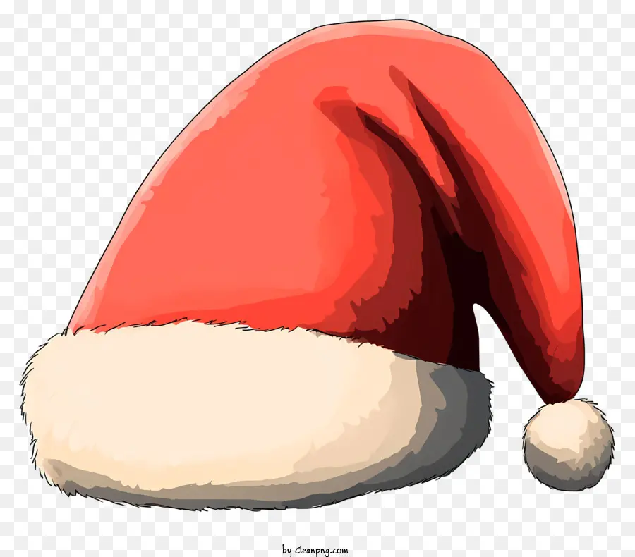 หมวกซานตาคลอสสีแดง，ปอมสีขาวปอม PNG