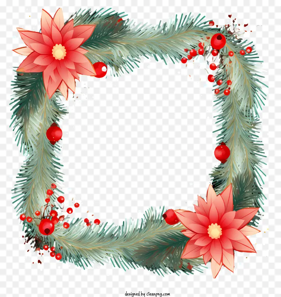 คริสมาสต์ Wreath，สีแดงแต่เบอร์รี่ PNG