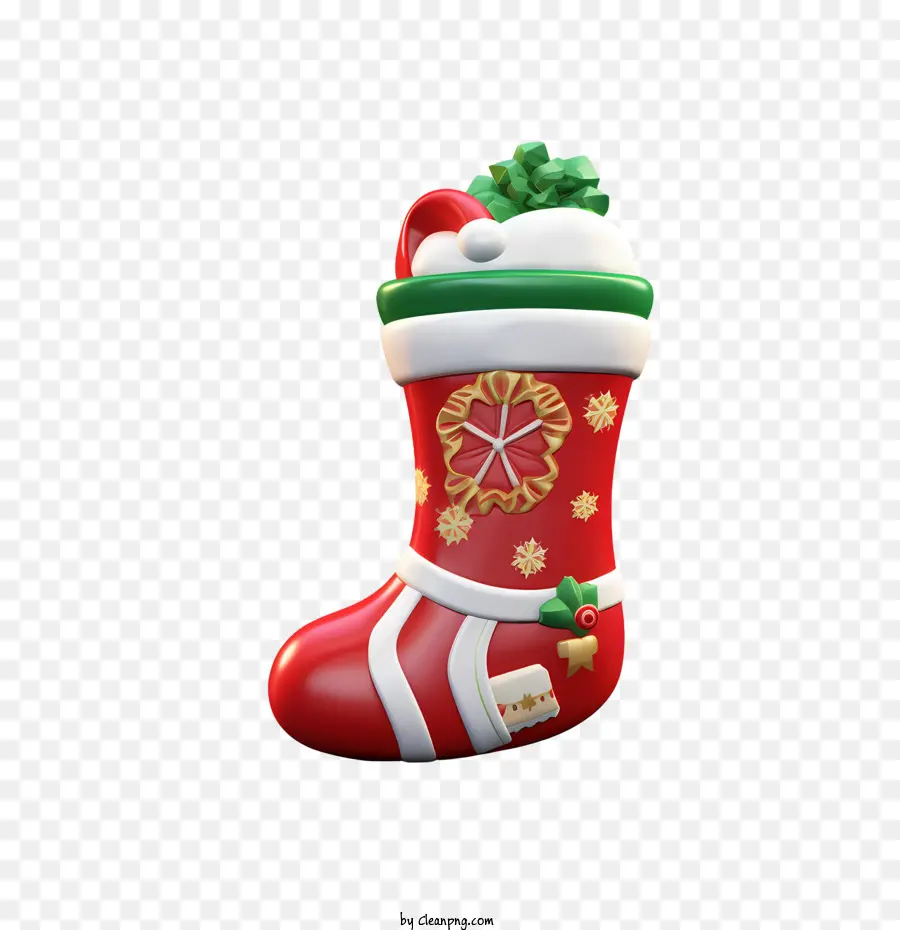 คริสมาสต์ถุงเท้า，สีแดงและสีขาว PNG