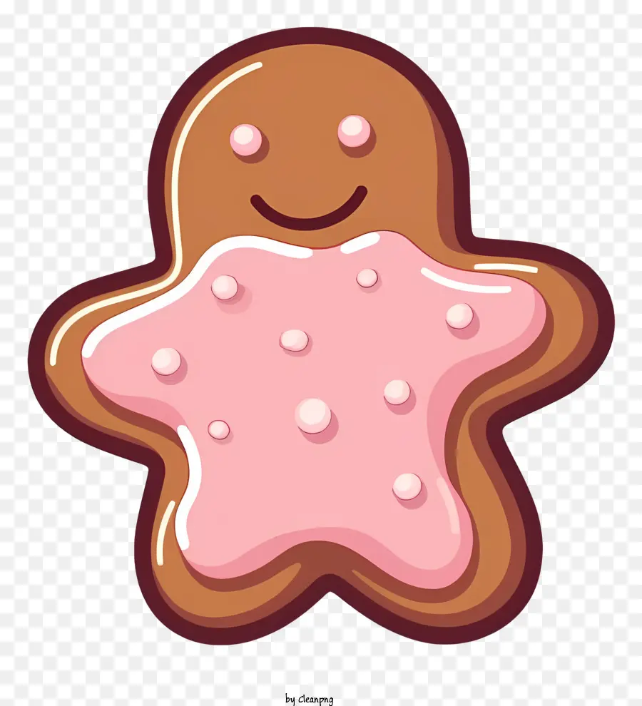 Gingerbread ชาย，ฟรอสติ้งสีชมพู PNG