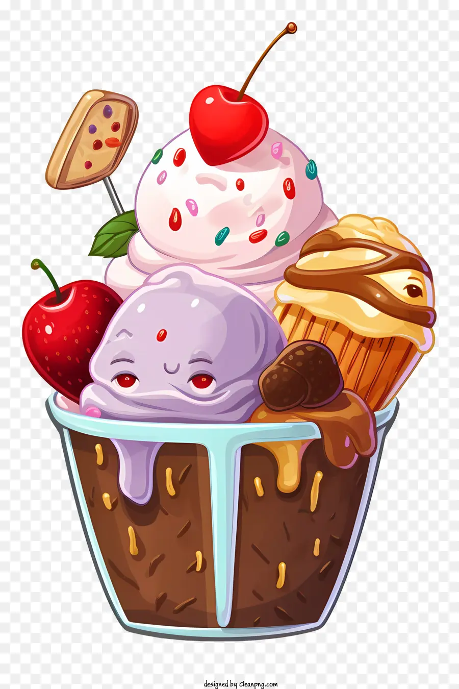 ไอศครีม，ไอศกรีม Sundae PNG