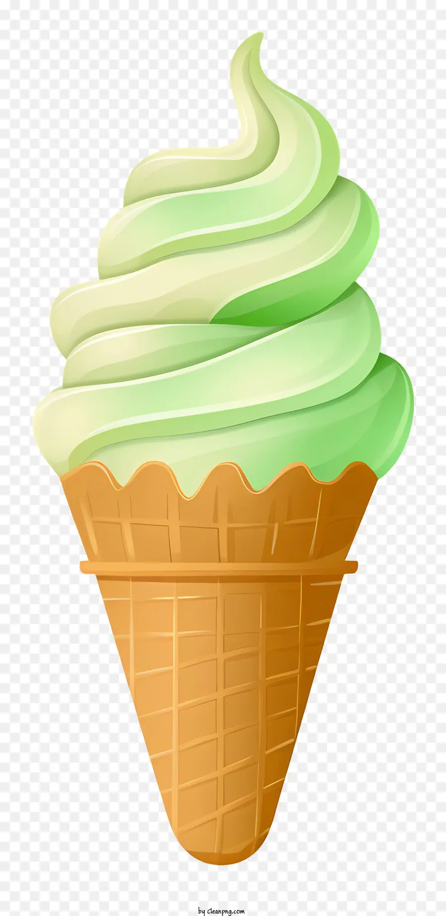 กรวยไอศกรีมสีเขียว，ไอซิ่งสีเขียวครีม PNG