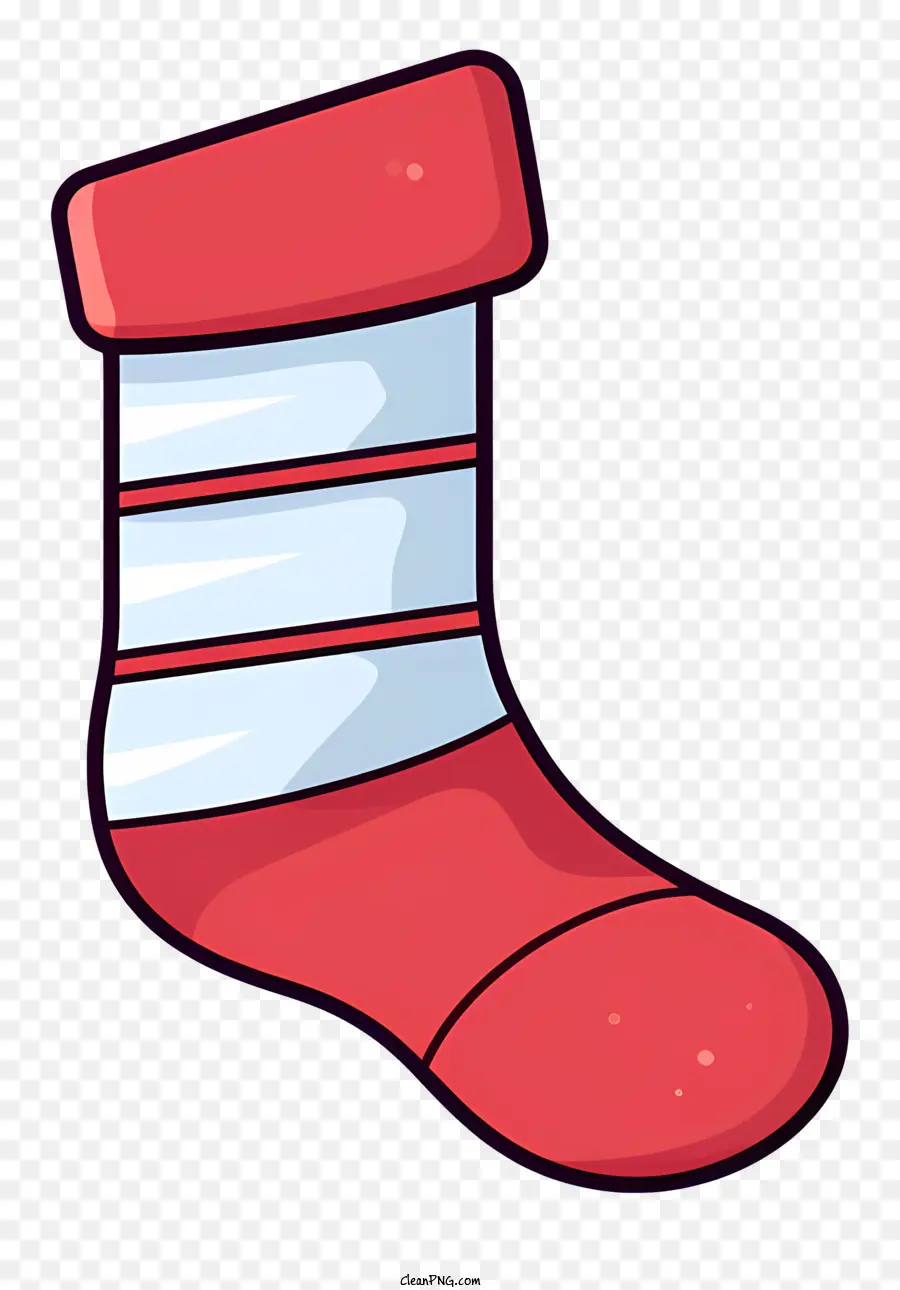 ถุงเท้าสีแดง，สีขาว Stripe PNG