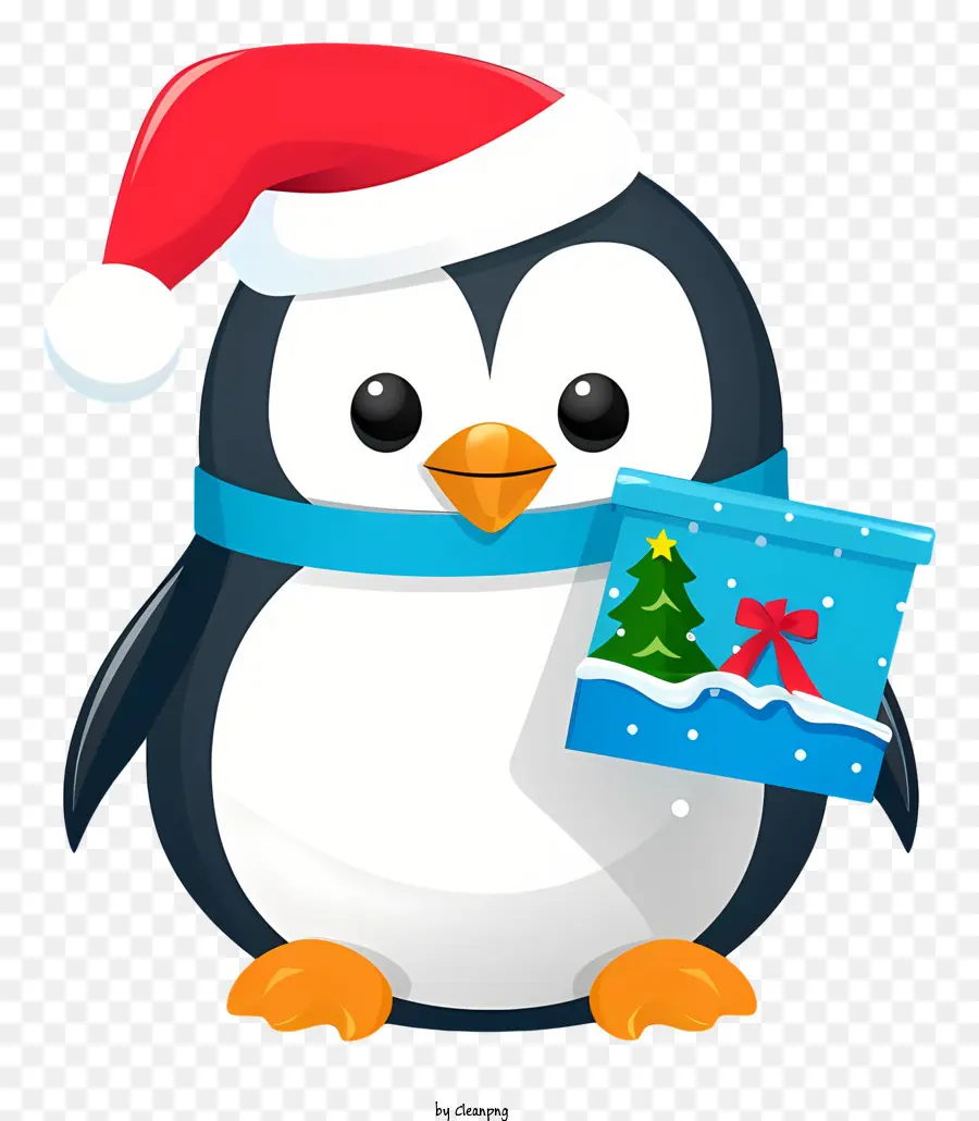 กเพนกวินตบเพนกวิน，แค่หมวกซานต้าใบเดียว PNG