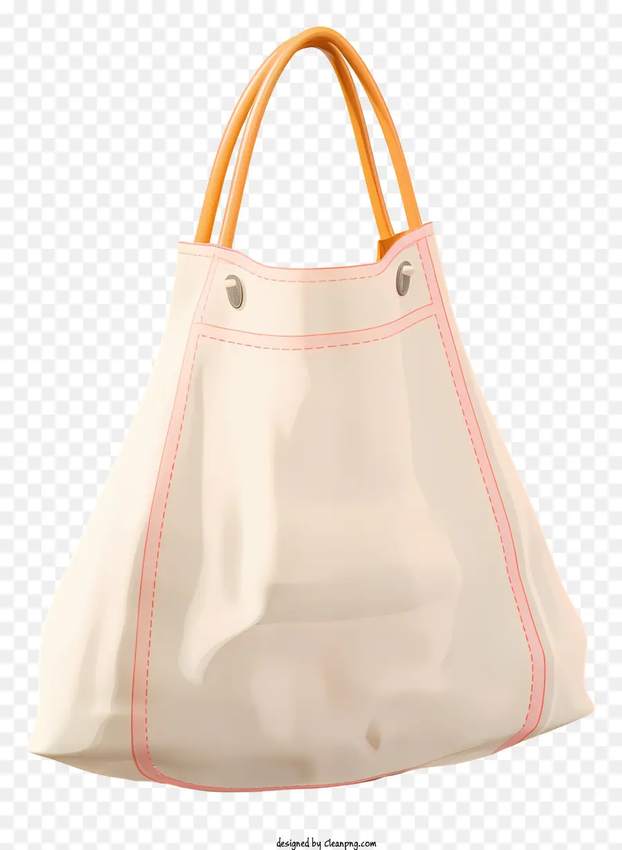 ถุงหนังสีขาว，กระเป๋าด้ามสีชมพู PNG