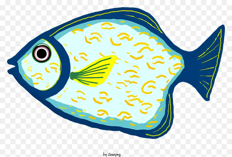 สีน้ำเงินปลา，สีเหลืองปลา PNG