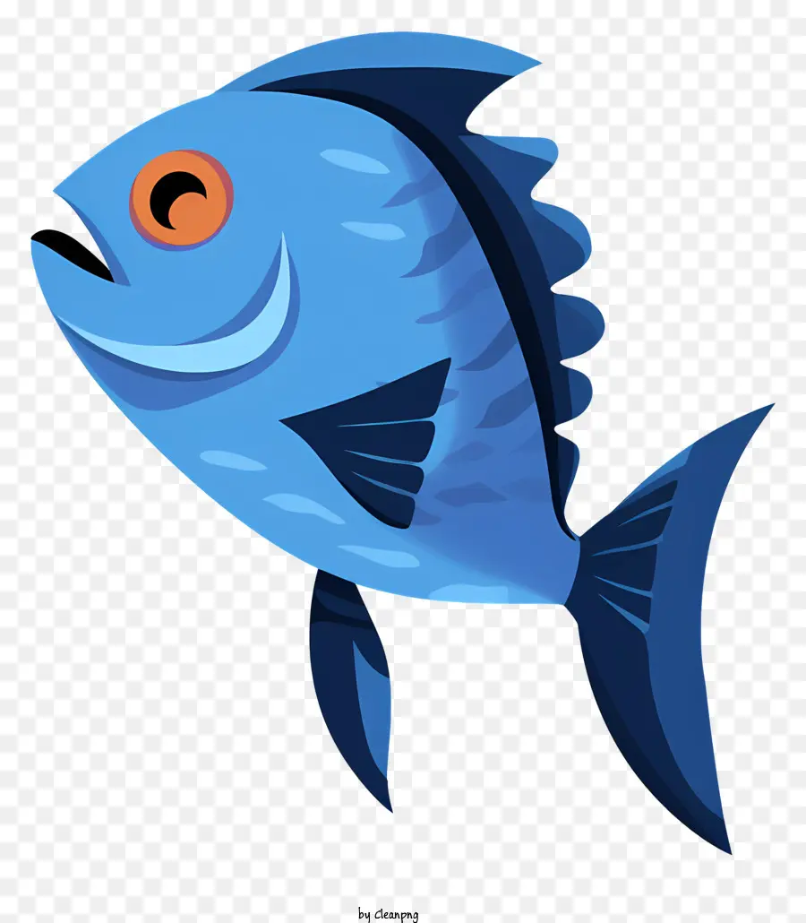 สีน้ำเงินปลา，Front View Fish PNG