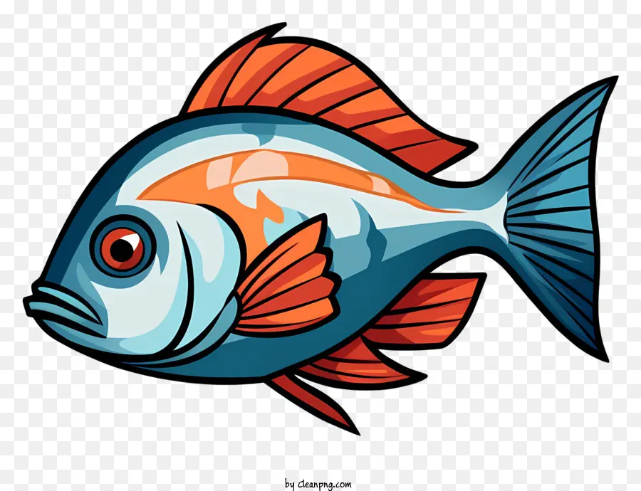 การ์ตูนปักปลา，ปลาสีแดงและสีส้ม PNG