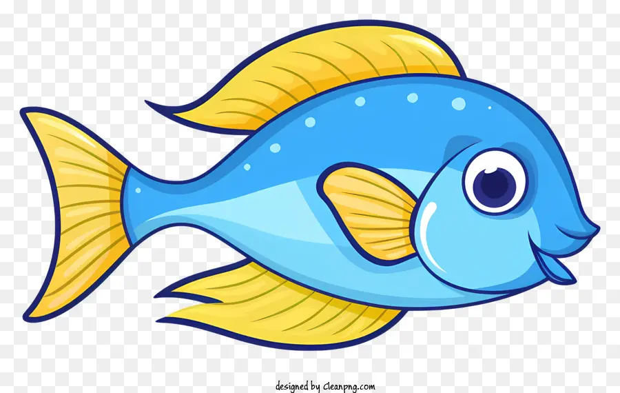 สีน้ำเงินปลา，ครีบสีเหลือง PNG