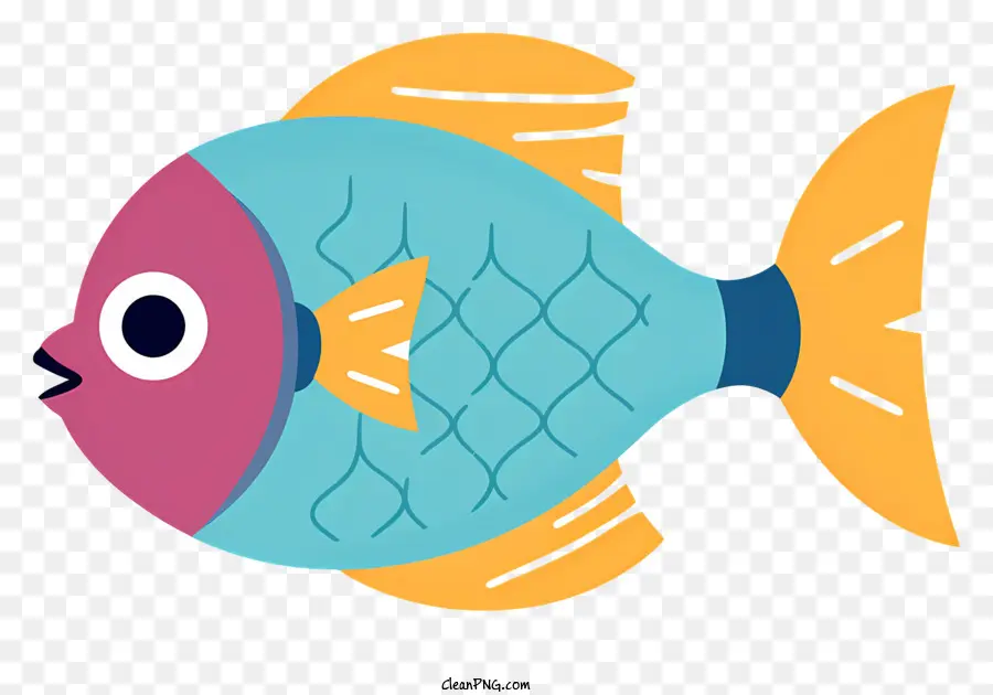 การ์ตูนปักปลา，ปลาหน้าท้องสีเหลือง PNG