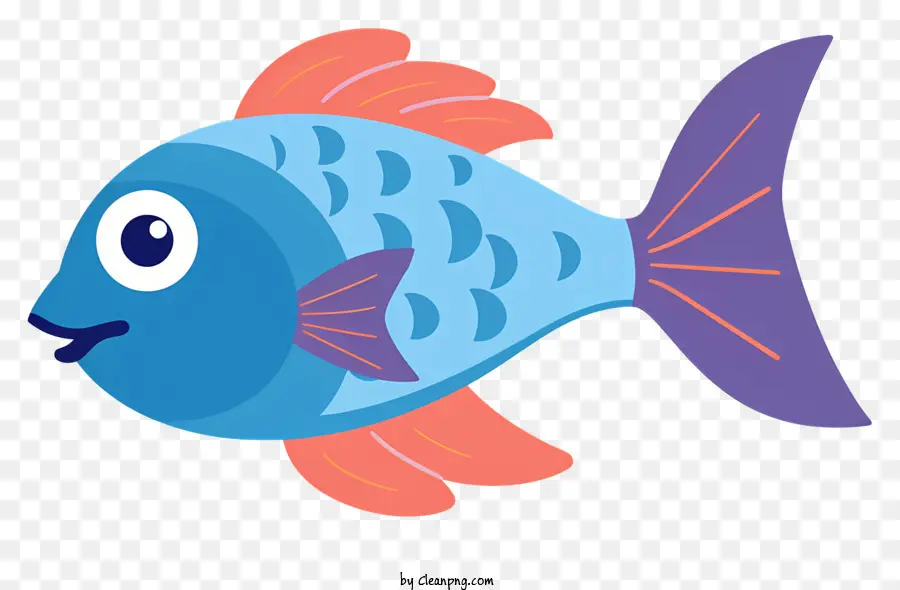 การ์ตูนปักปลา，สีน้ำเงินปลา PNG