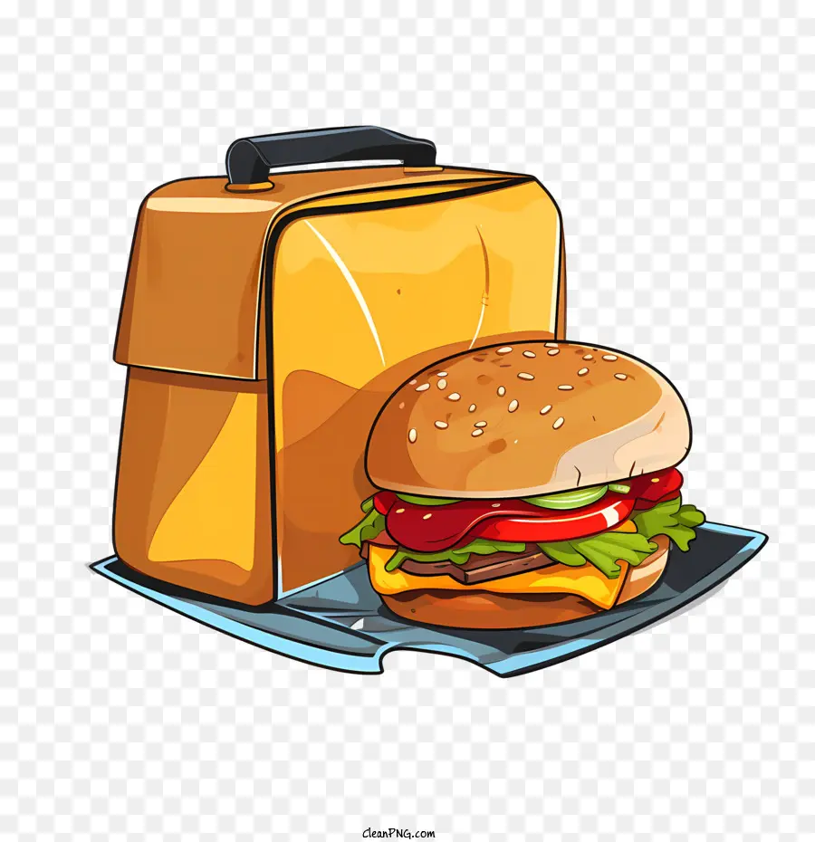 กระเป๋าส่งอาหาร，แฮมเบอร์เกอร์ PNG